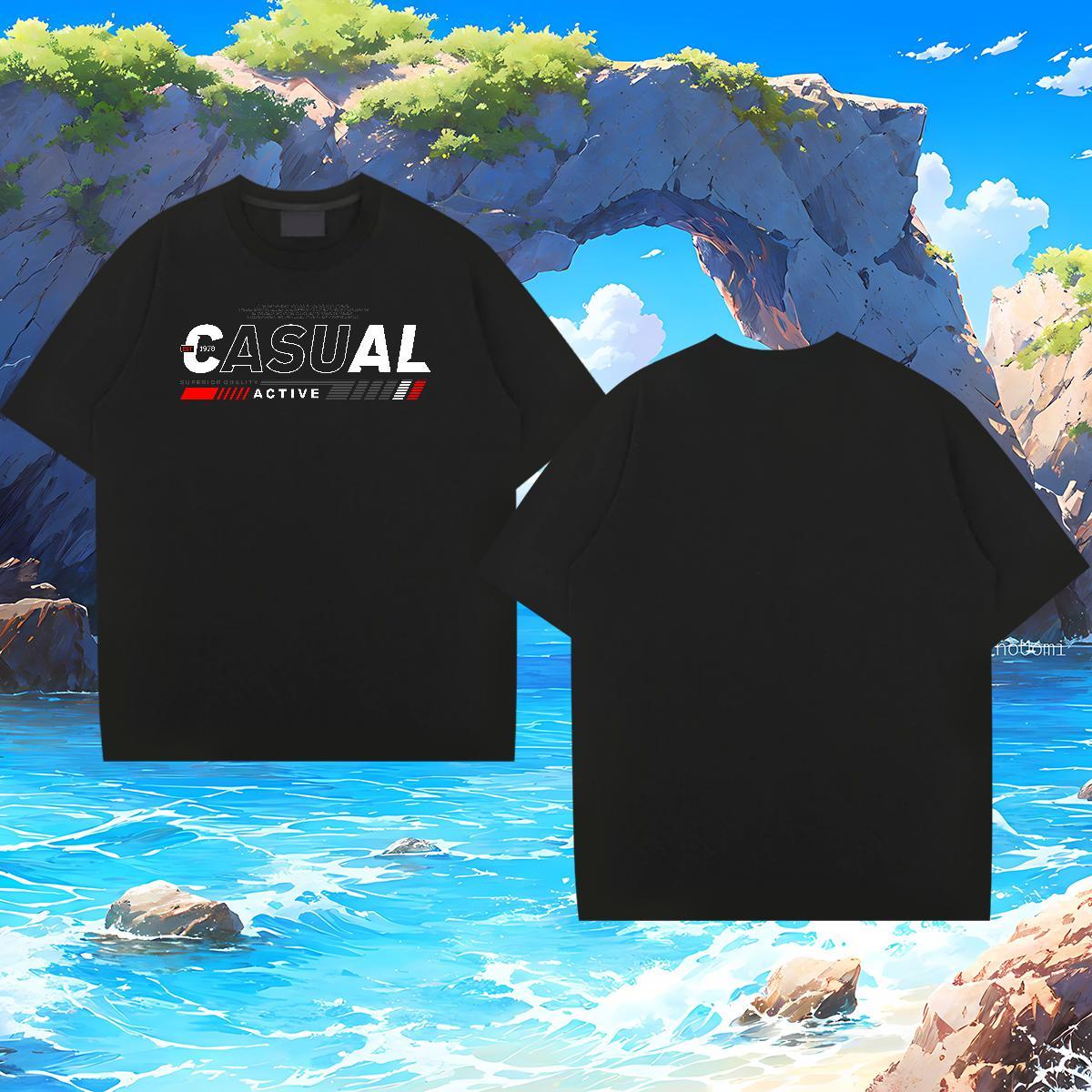 Wholesale letter 230g Pure Cotton Men Tops Tees Beach Crew Neck Breathable T Shirts Men DIY Customized DIY Logo Oversized Clothings