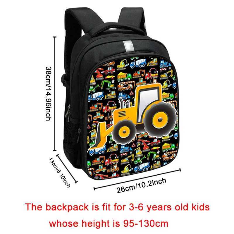 Cute Excavator Bulldozer Fire Truck Backpack Children School Bags Kids Daypack Baby Kindergarten Backpacks Book Bag Gift Y240820