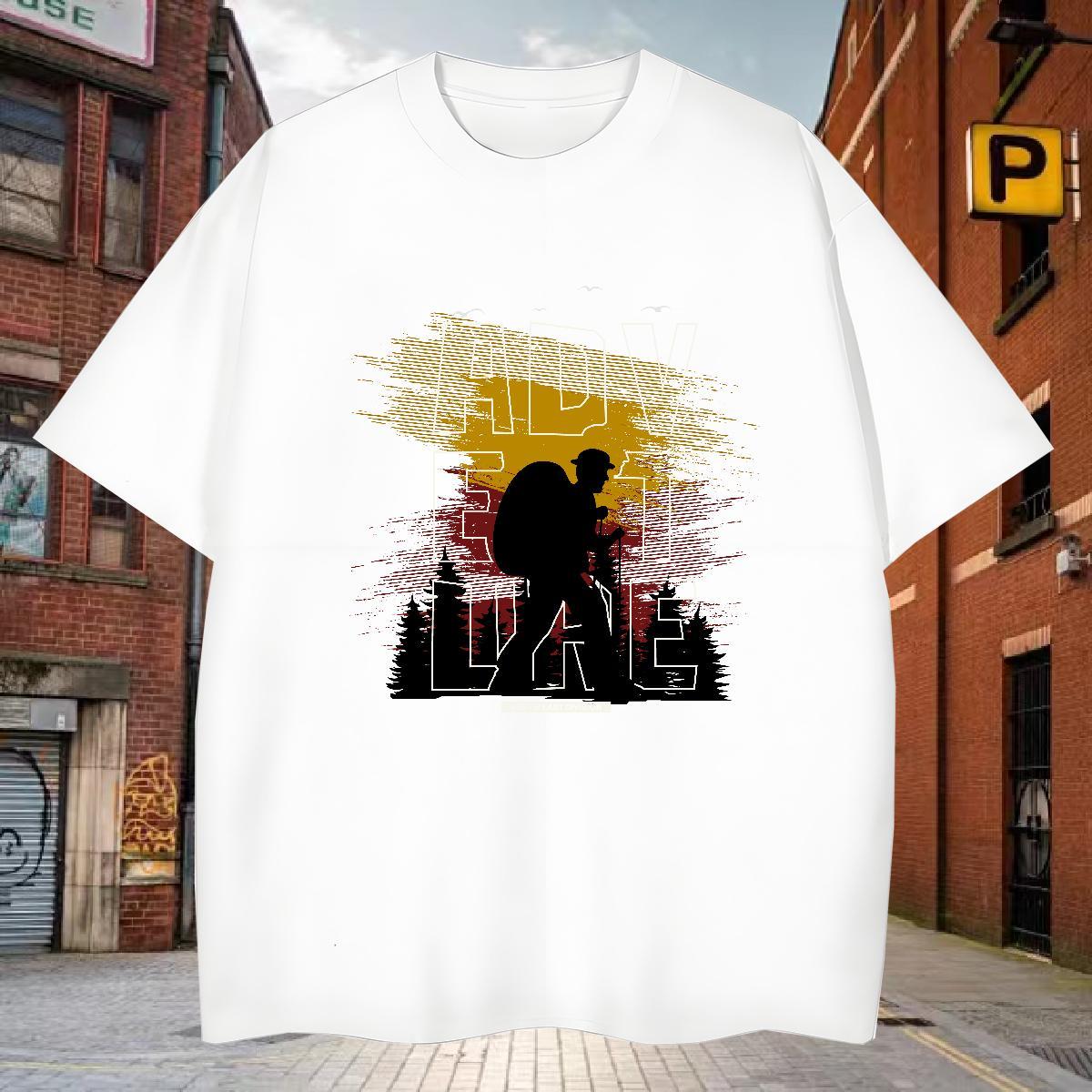T-Shirts for Men 100% Cotton 230g on foot Street wear Hip Hop Breathable Black White Couples T Shirts Wholesale Unisex Wear