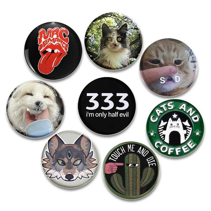 Handmade Brooches Cute Animal Cat Dog Pin Art Language Badge Brooche Backpack Clothing Gift Accessories W240815