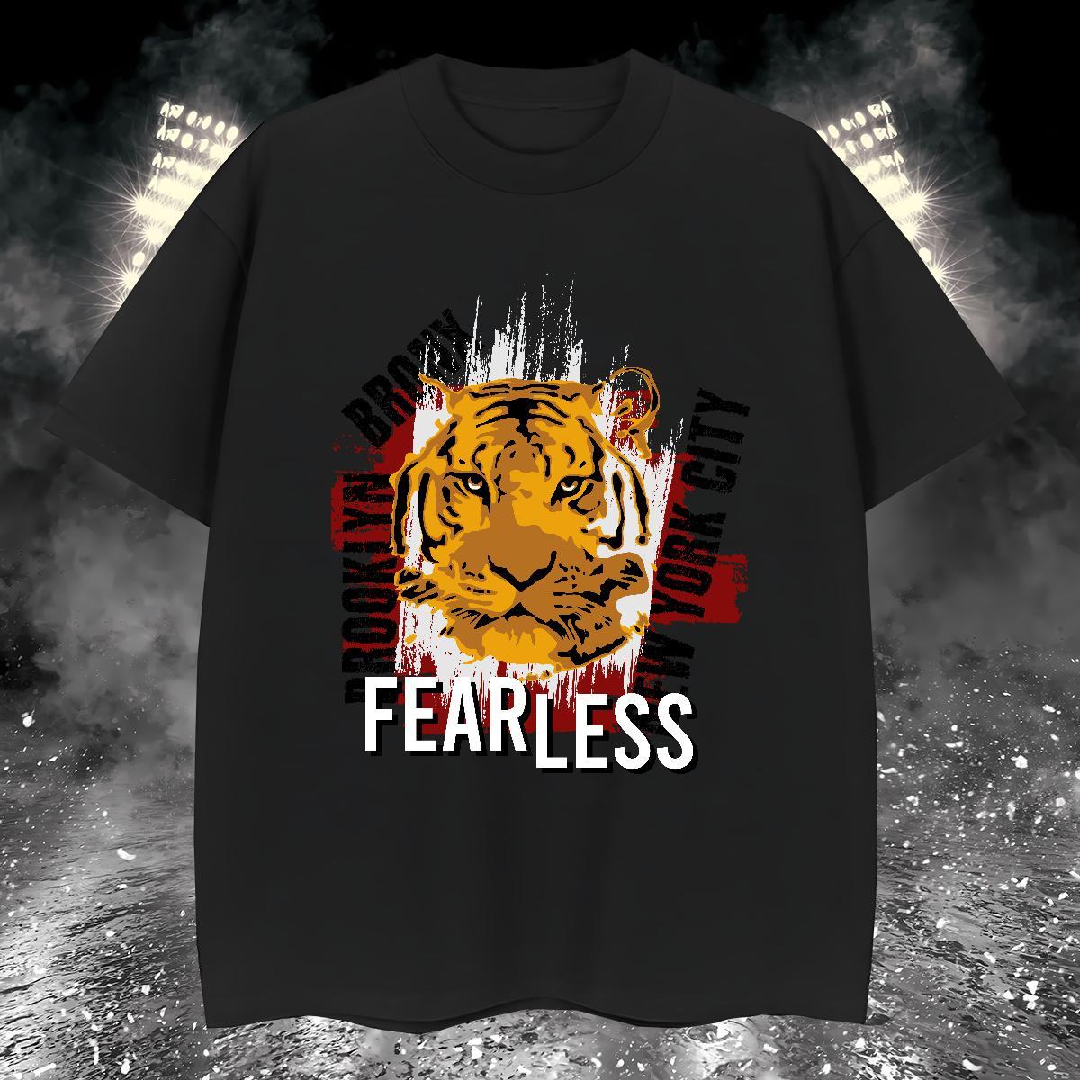 Loose Fit T shirt tiger O-Neck Short Sleeve Sport Custom Print Plus Size 230g Pure Cotton Men Tees DIY Customized Tshirts