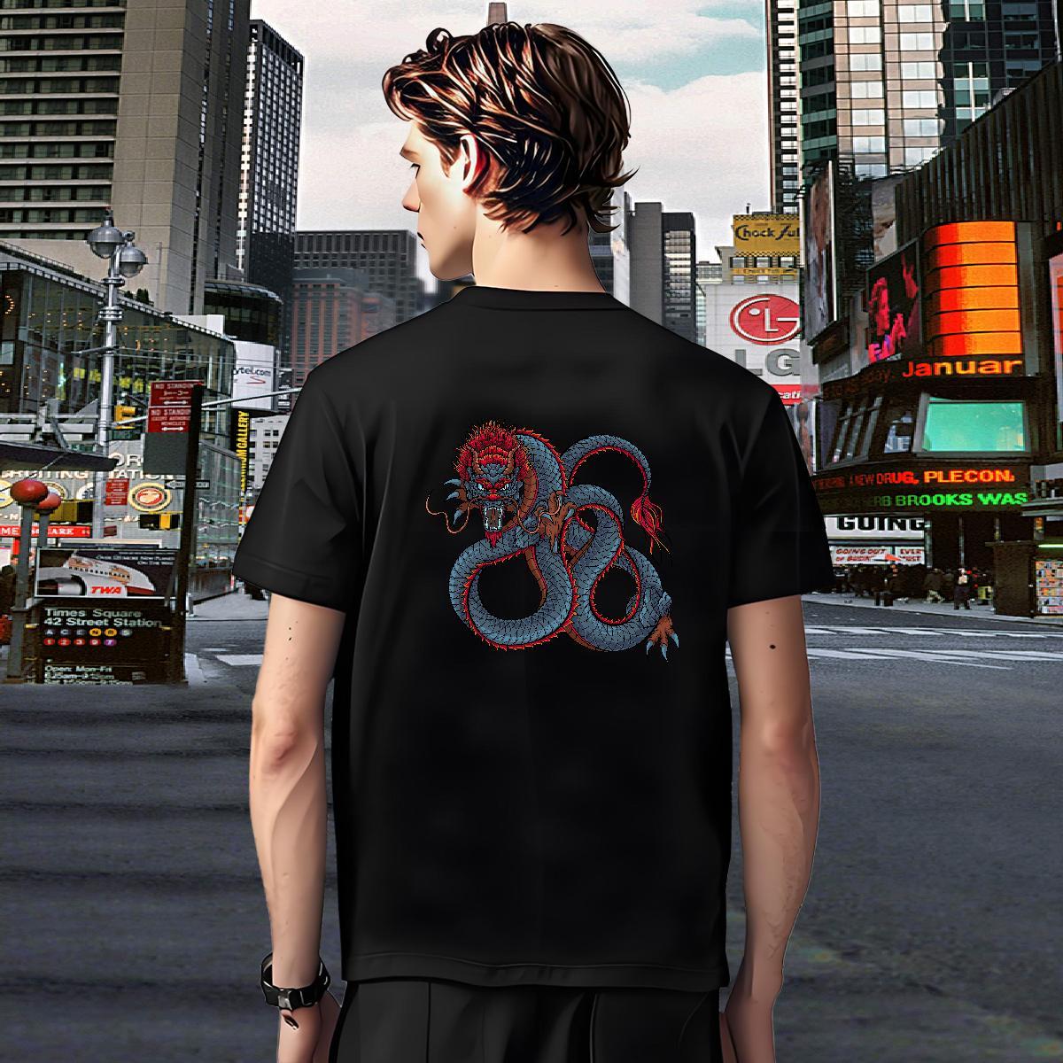 Men T Shirts 230g Cotton dragon Sport Breathable Soft Custom Anime Tshirts 2024 Classic Tops Tees