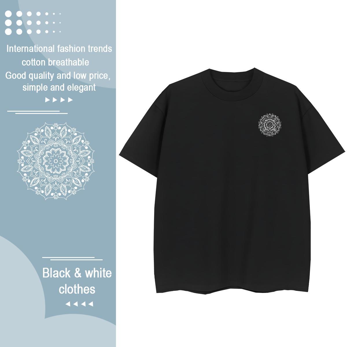 2024 Designer Tshirts flower High Street Hip Hop 230g Cotton Polos Short Sleeve O-Neck Soft T Shirt For Man DIY