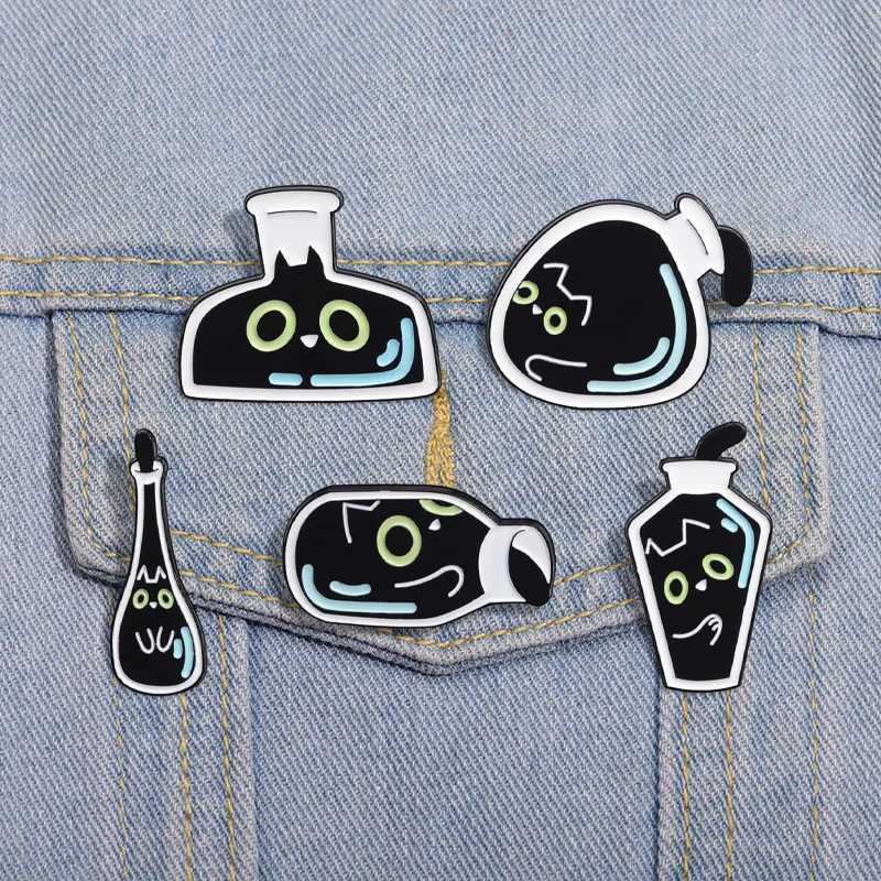 4-5 cute animal breasts red wine flame umbrella bottle black cat music frog cup flower corn cake duck badge clothing lapel pin W240815