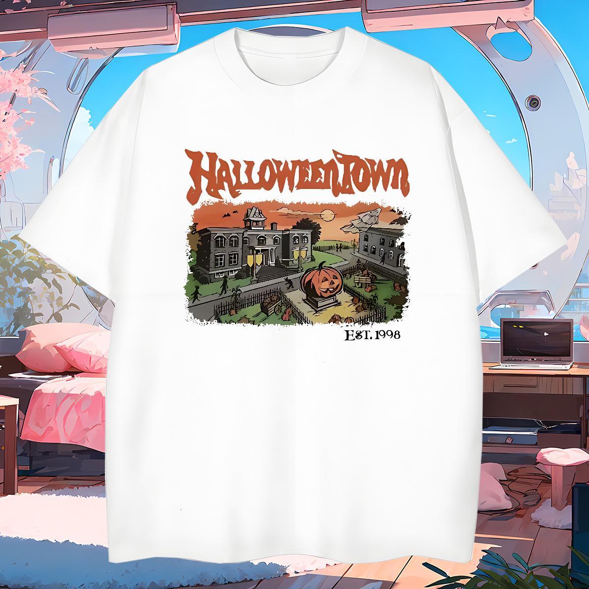 T-Shirts for Men 230g 100% Cotton halloween High Street Hip Hop Crew Neck Breathable Custom Big Size Men Tshirts 2024 New Comfortable Wear