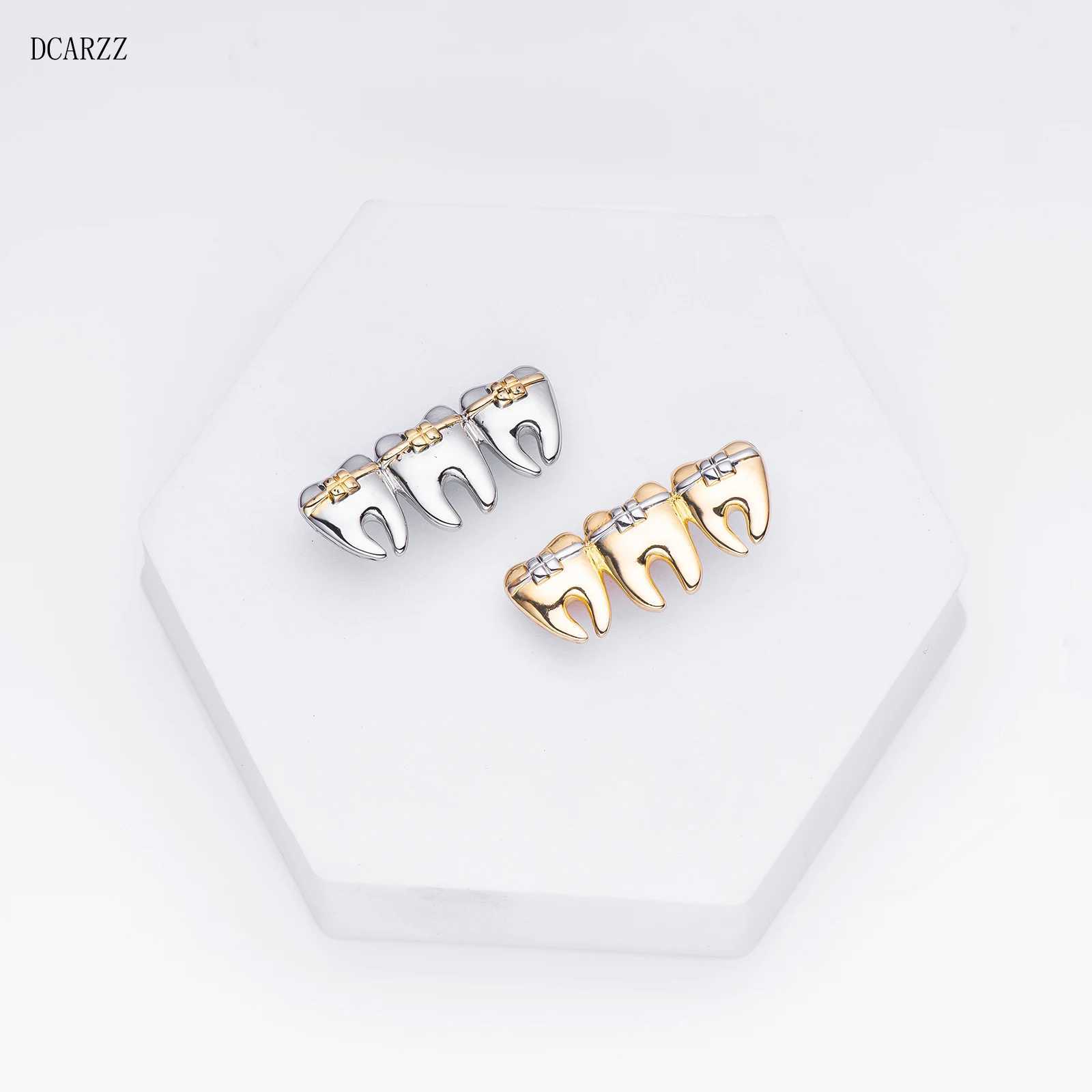 DCARZZ Cute Tooth Pin Gold Plated Silver Plated Medical Exquisite Tooth Badge Collar Pin Metal Womens Gift Doctor Nurse Jewelry W240815