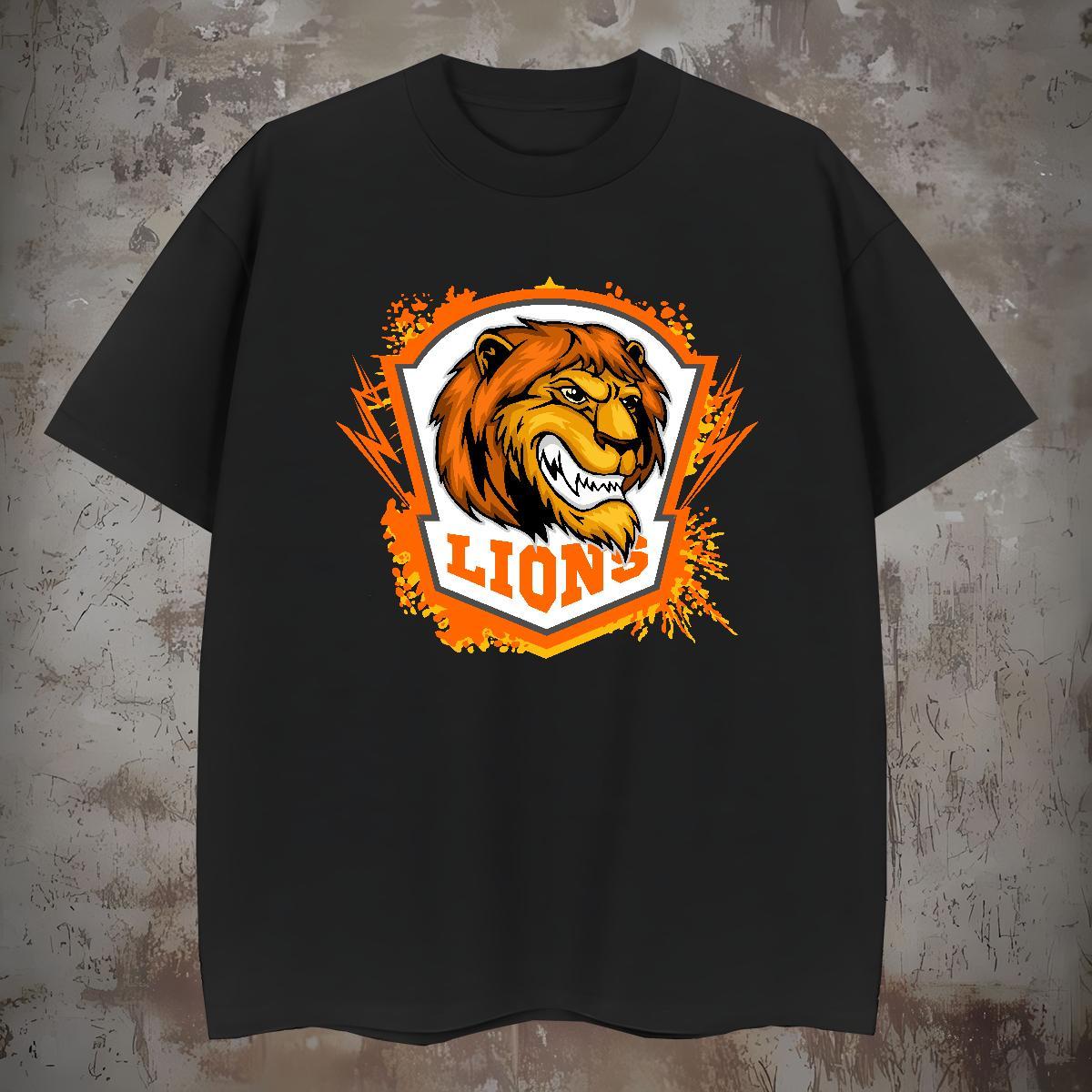 Mens T Shirts 230g Cotton lion Daily Outfit Breathable Soft Floral Print Men Tshirts New TOP Quality Top Tees