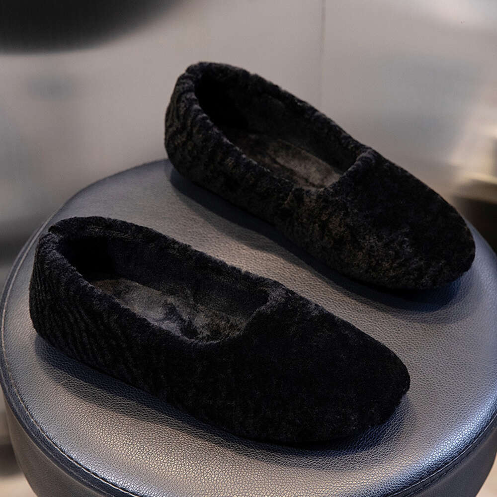 Ddmysports Wool Autumn Winter New One Step Plush Warm Low Top Flat Sole Single Women S Little White Shoes OUTDOOR
