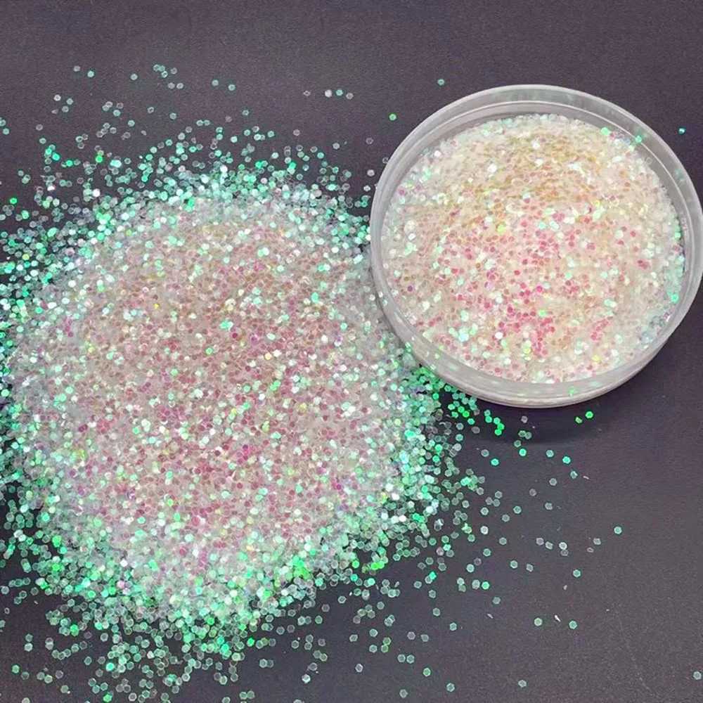 10G Holographic Nail Glitter Sequins 1/24 Chunky Laser Sparkly iridescent 1mm Colorful Dream Rainbow Nail Art Decoration FlakesXJ240815