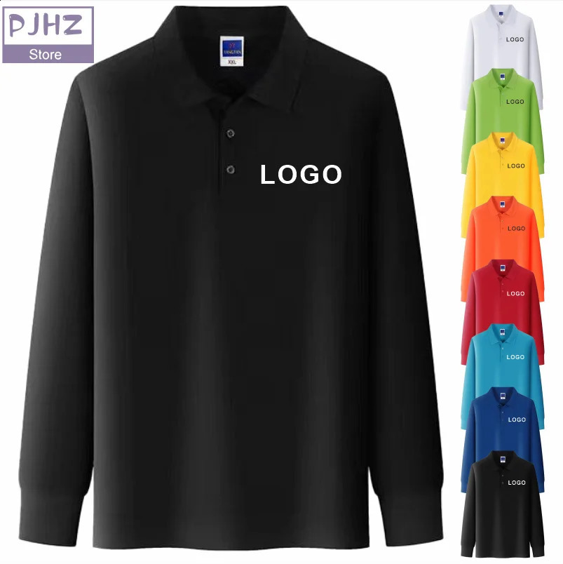 Summer Breathable Long Sleeve Polo Shirt Personal Group Custom Print Embroidery High Quality Cotton Fabric Polo Shirts Tee 240820