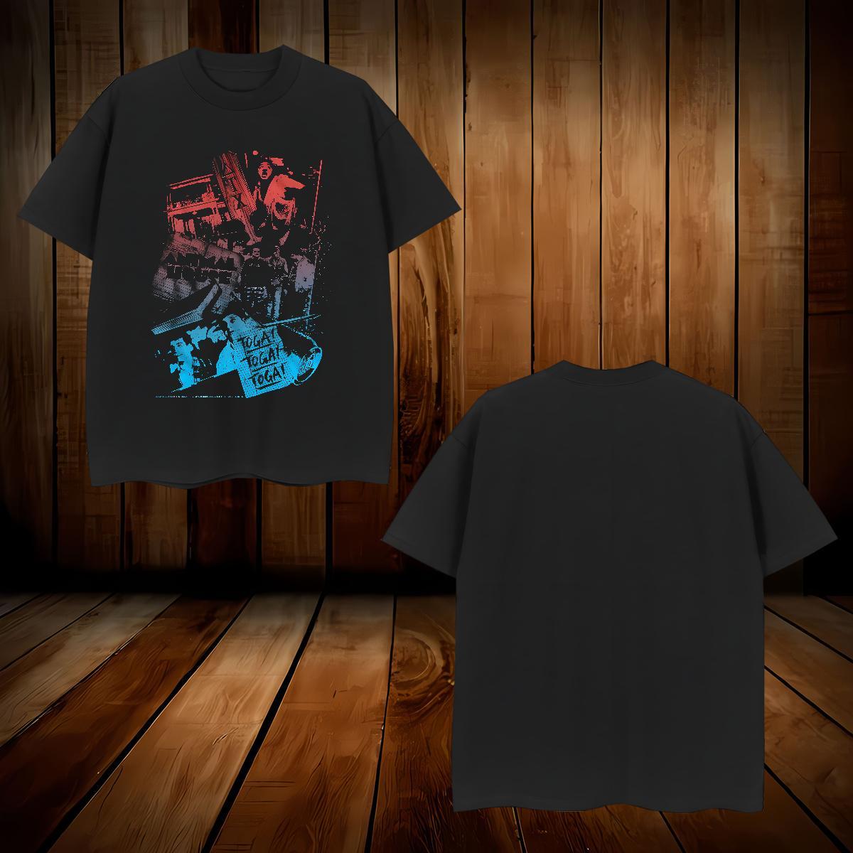 T Shirts Men 230g Pure Cotton scary High Street Hip Hop Round Neck Short Sleeve Custom Anime Mens Tshirts 2024 DIY Free Shipping Tees