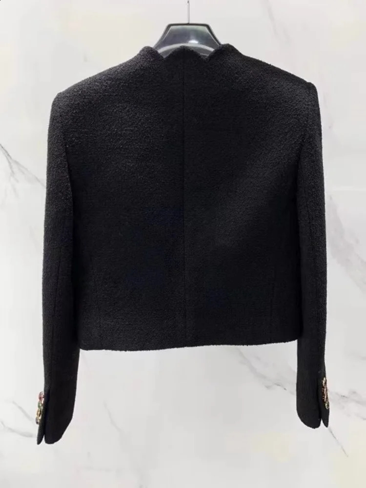 Jamerary Autumn Winter Track Wool Blended Coarse Felt Jacket Womens Coat Colorful Love Button Single Chest Top Short Clothes 240819