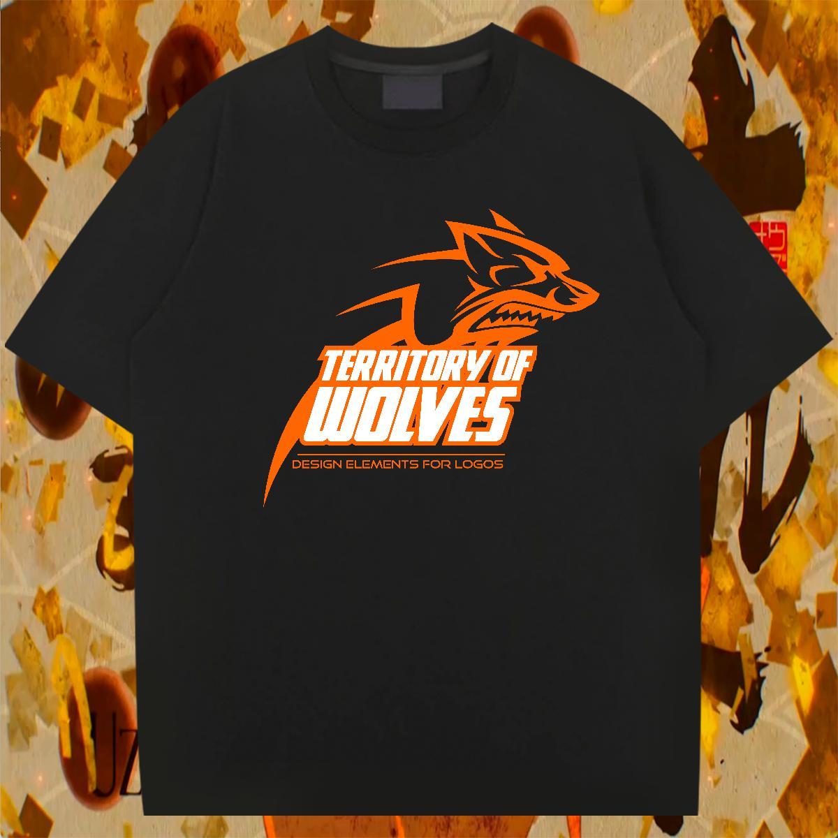 Loose Fit Couples T Shirts Anime Printing Street 230g Cotton Graphic Breathable Short Sleeve wolf T Shirts Men Fashion Designer Top Tees