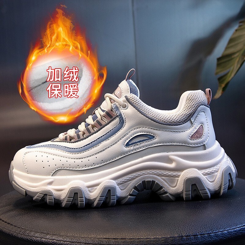 Ddmysports Absorbing Film Sole Genuine Leather Dad New Autumn Running And Sports Shoes For Women Casual Versatile S Shoe Trend OUTDOOR