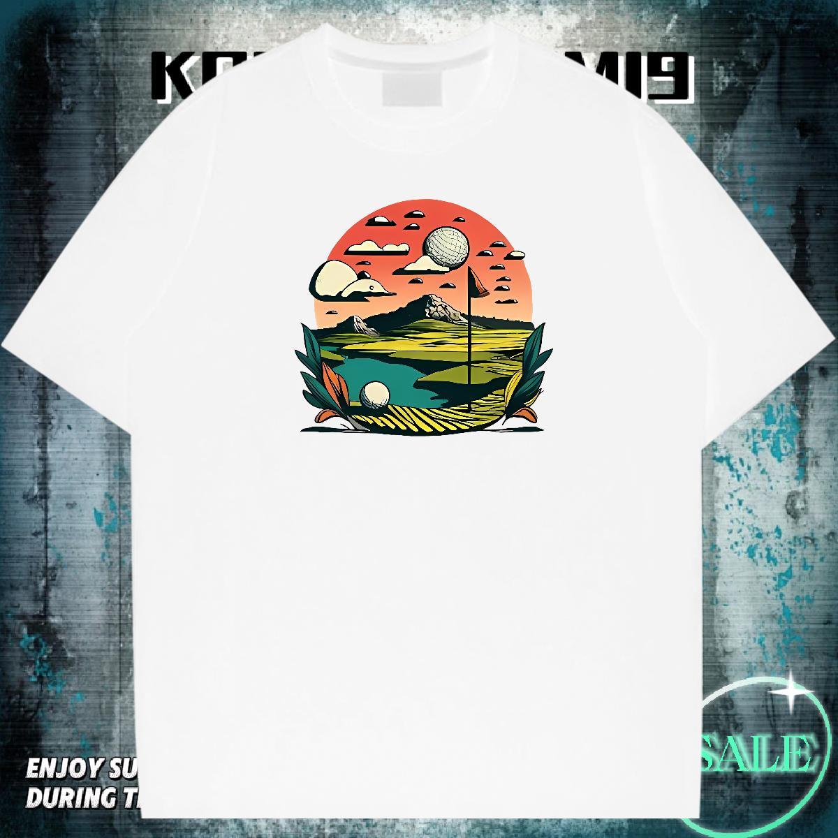Wholesale Men Tops Tees Sports Casual 100% Cotton 230g Customized Print Breathable Soft mountains T-Shirts Classic Casual Clothes