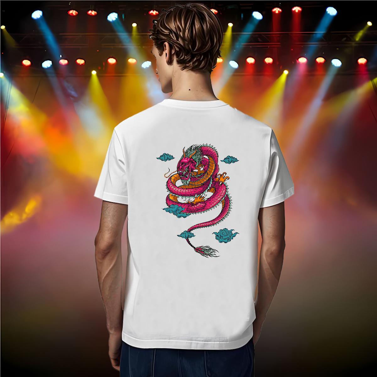 Mens T Shirts 230g Cotton dragon Casual Short Sleeve Soft Oversized 4XL Men Tees Classic Casual Unisex Tops Shirt