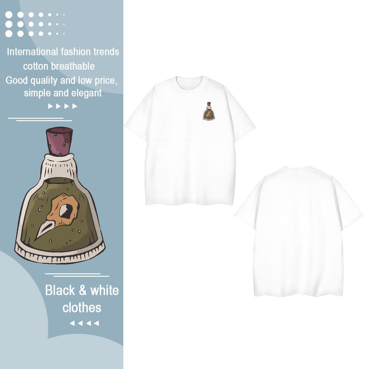 New Designer Men Tshirts bottle Hip Hop Street 230g Pure Cotton Polos Breathable Short Sleeve TOP Quality T-Shirts Skull