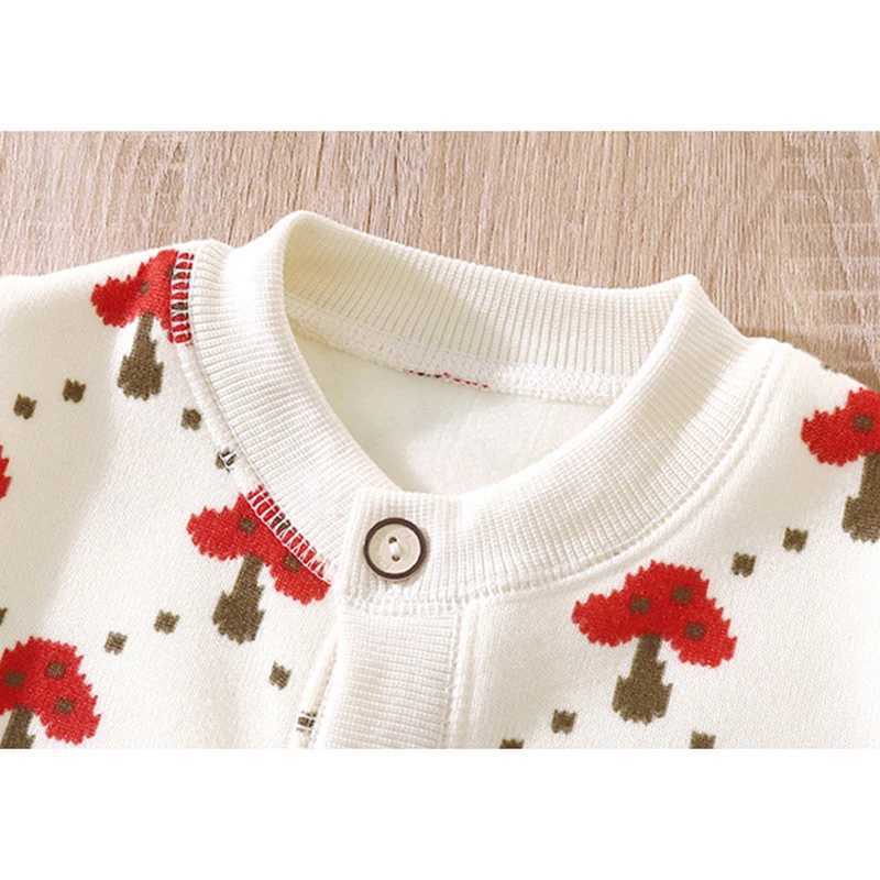 Autumn Floral Letters Print Outdoor Cardigan Sweaters for Children Girls Clothes 2 to 8 Years Infant Baby Girl WInter KnitwearXJ240819