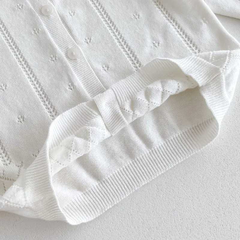 Baby Spring Summer Thin Coat Toddler Girl Embroidery Flower Long Sleeve Hollow Knitted Sunscreen Air-conditioned Cardigan JacketXJ240819