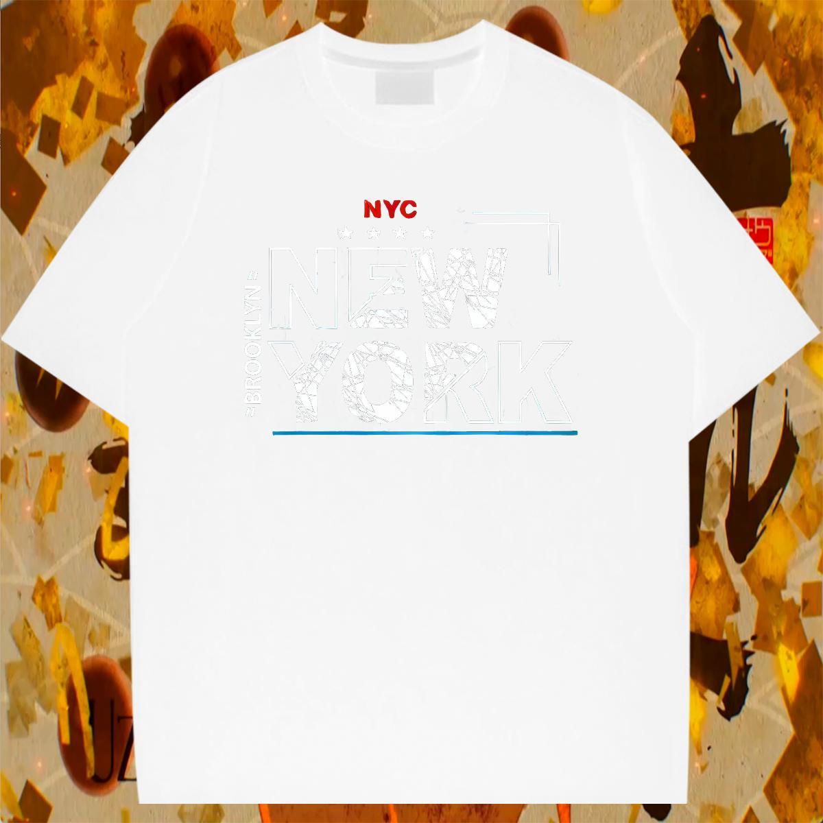 Unisex New York 230g Pure Cotton Tshirt for Man Woman Hip Hop Breathable Soft T Shirt For Man Classic Custom Big Size Clothes