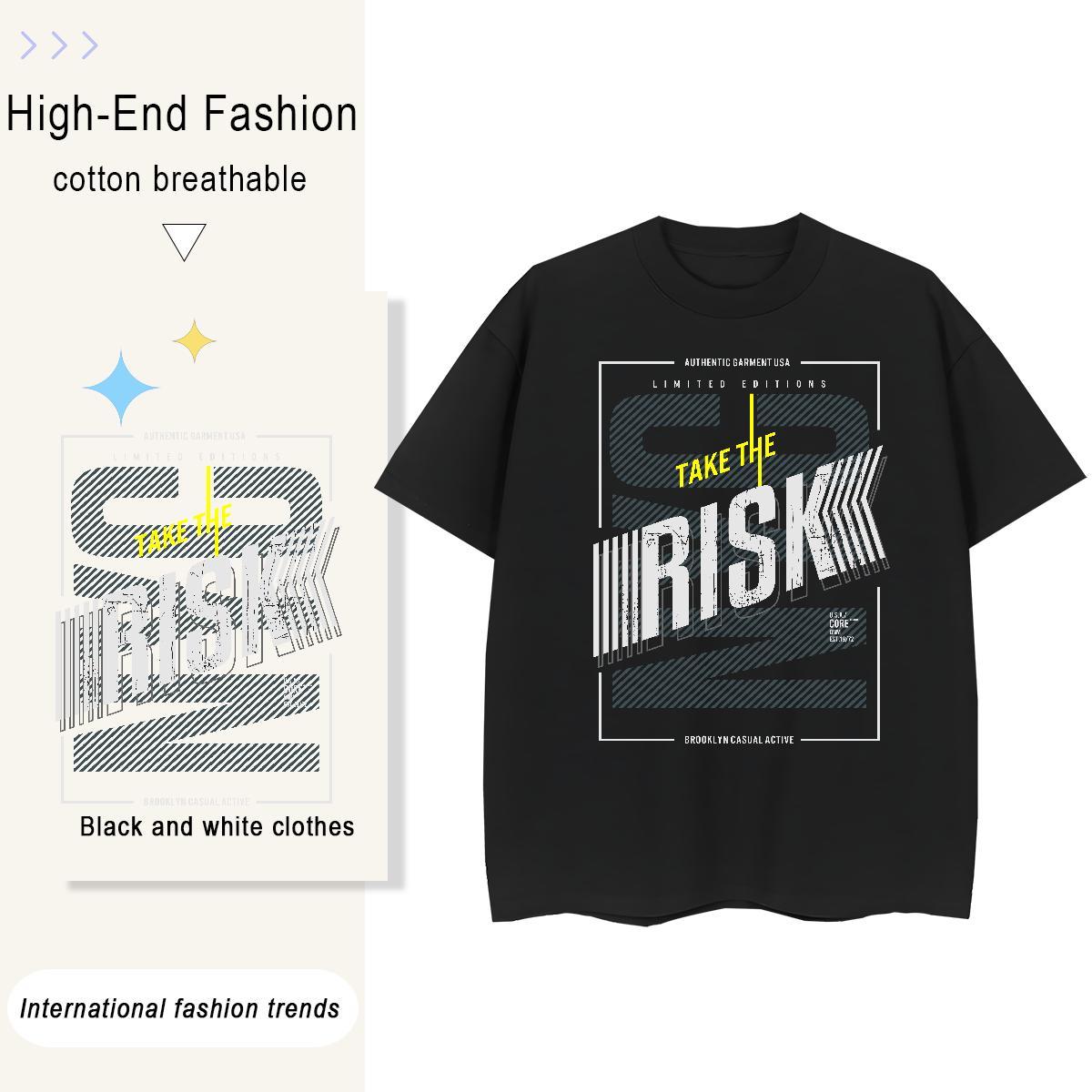 Wholesale letter 230g 100% Cotton Tshirts Casual Breathable Crew Neck T-Shirts Classic Casual DIY Logo Oversized Tops Tees