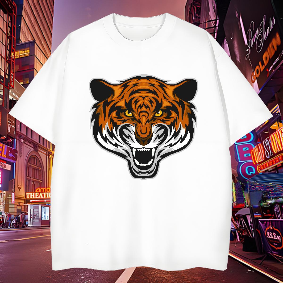 Free Shipping Men T Shirts tiger Round Neck Short Sleeve Sports Casual Customized 230g 100% Cotton Men Tees Brand Clothings