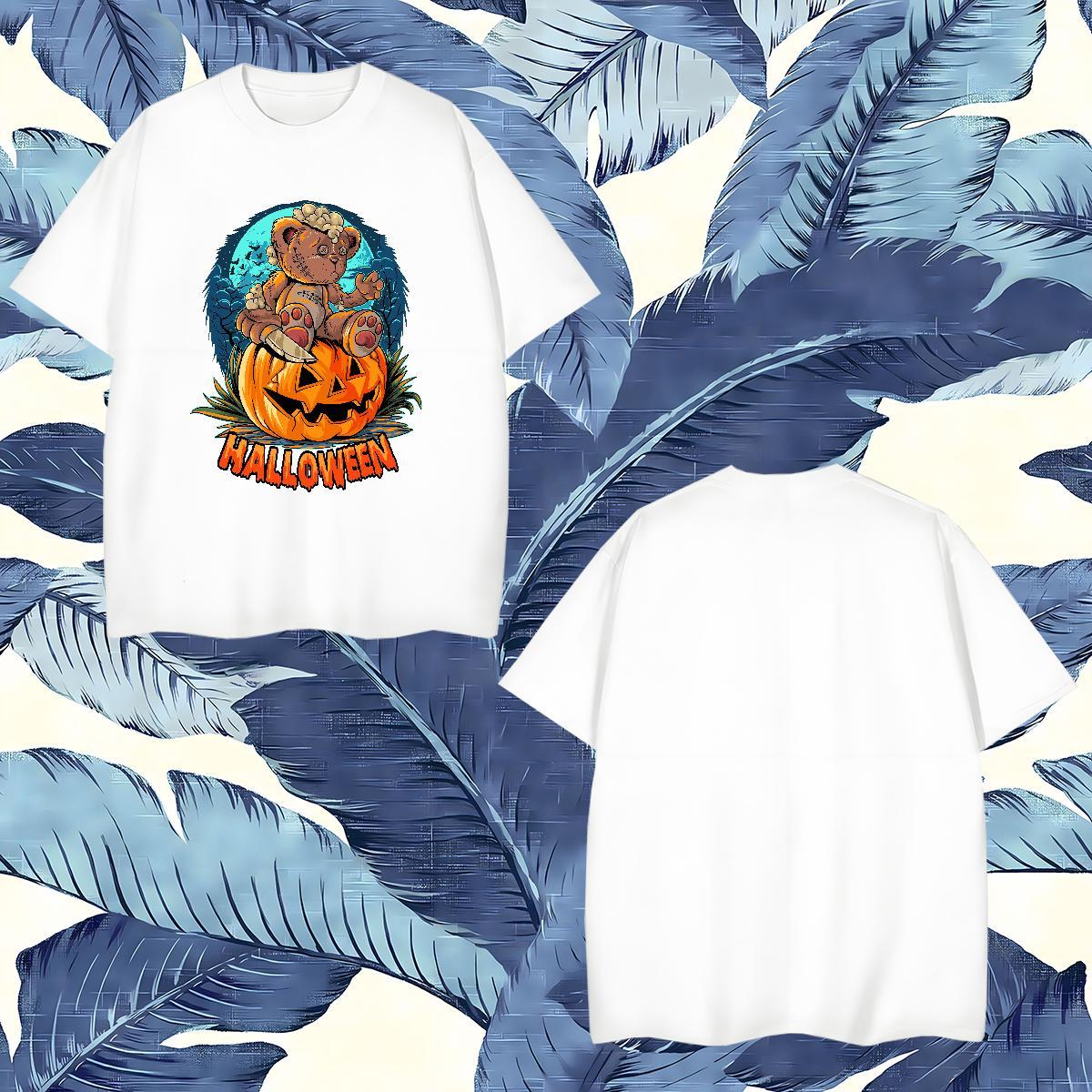 2024 Designer Couples T Shirts halloween High Street Hip Hop 230g Pure Cotton Tops Tees Breathable Short Sleeve Classic Men T Shirts Anime