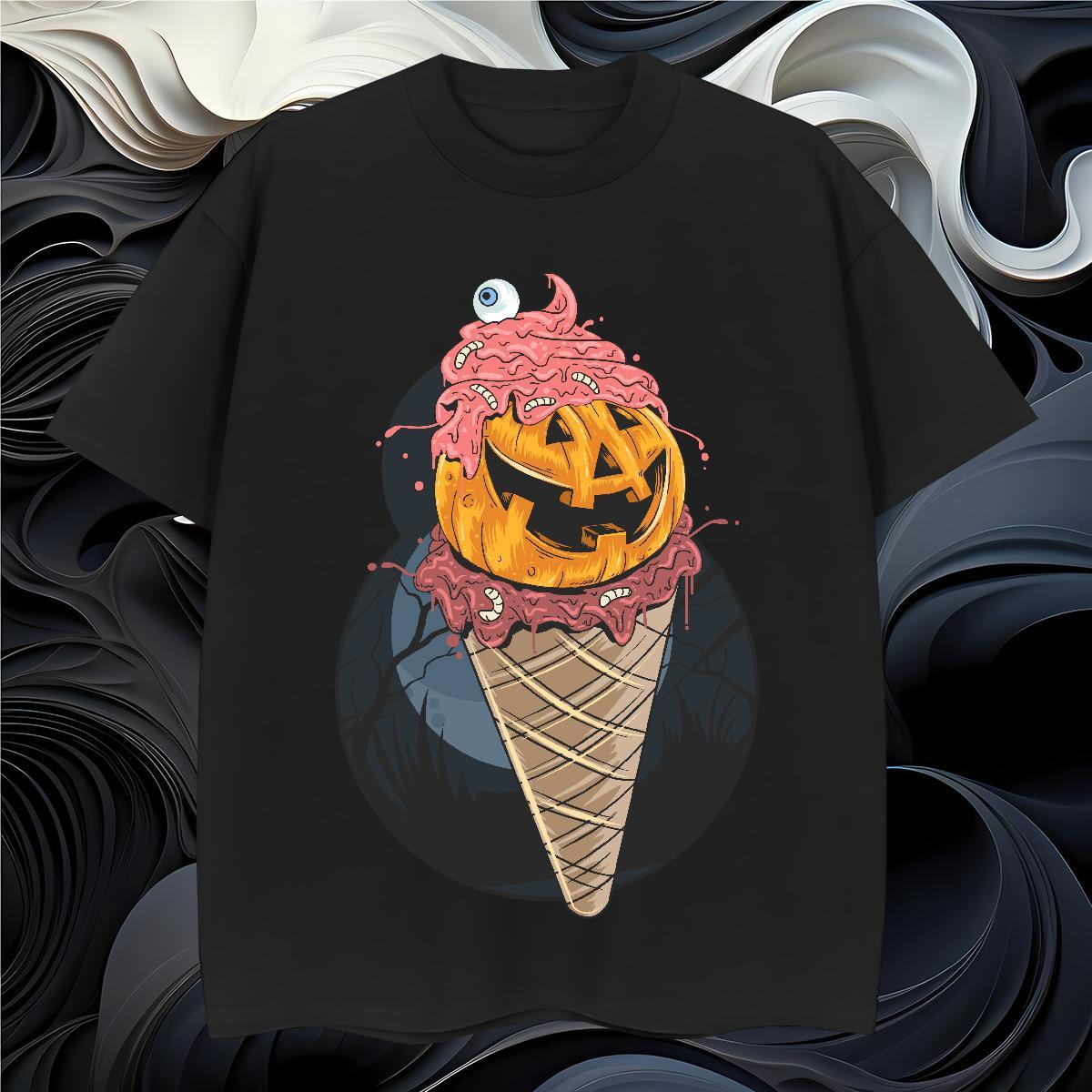 Free Shipping T-Shirts pumpkin Breathable Short Sleeve Casual Beach White Plus Size 100% Cotton 230g Couples T Shirts Fashion Designer Tee Shirt