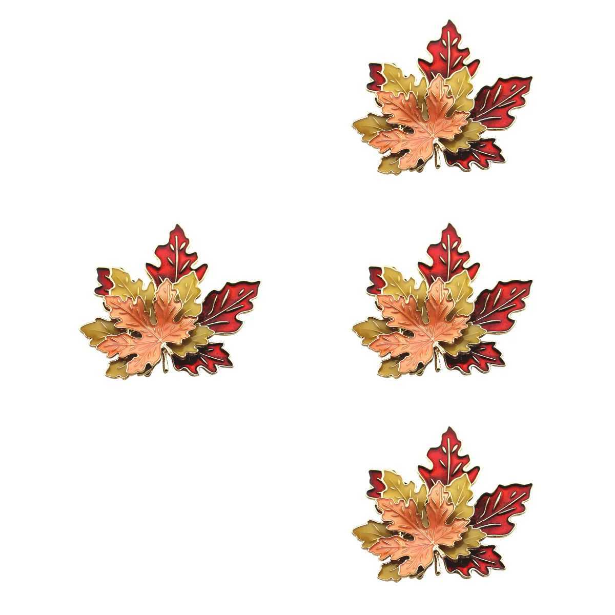 4 pieces of autumn cashmere mAPle jewelry clothing pin jacket brooch oil drop corset alloy jacket decoration W240815