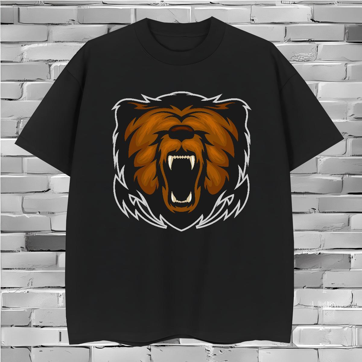 Classic Mens T Shirts lion Breathable Crew Neck Street Wear Black Oversized 100% Cotton 230g Men Tees Fashion Design Top Tees