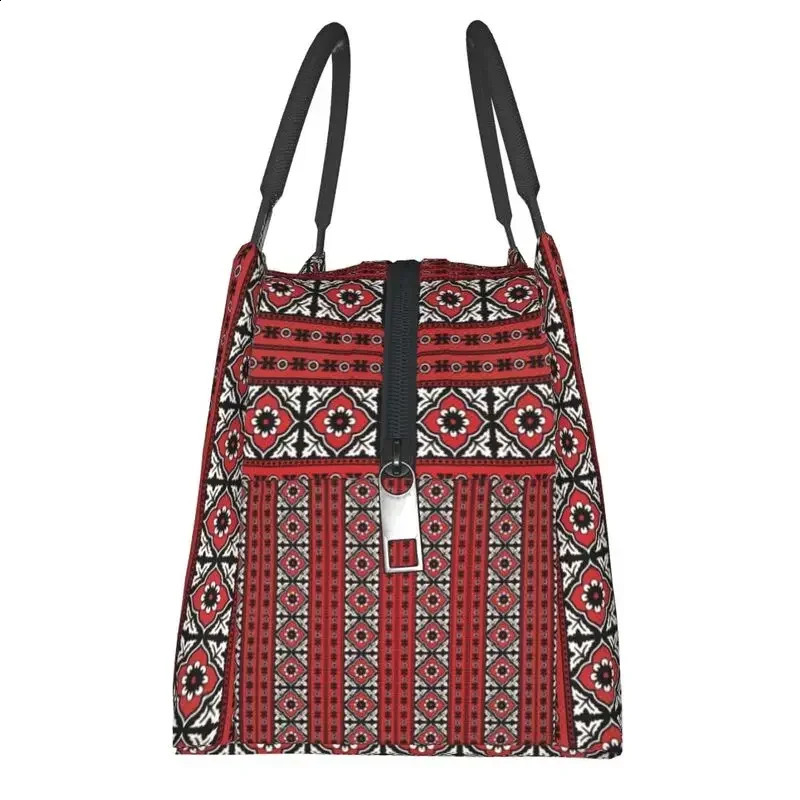 Traditional Sindhi Ajrak Print Insulated Lunch Bag for Women Pakistan Ethnic Art Thermal Cooler Lunch Tote Office Picnic Travel 240819
