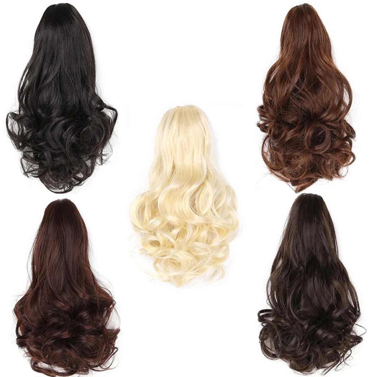 Wigsin 10 inch synthetic short curly ponytail claw clip hair extension cute female hair clip W240817