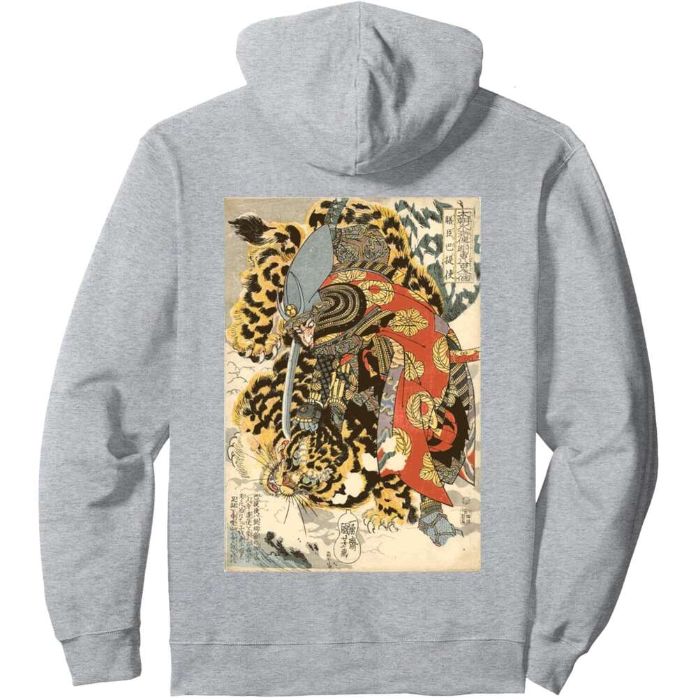 Hoodie for Mens Womens Japanese Samurai General Fighting Tiger Artwork Pullover Hoodie Hoodies sweatshirt pullover jacket Long sleeve