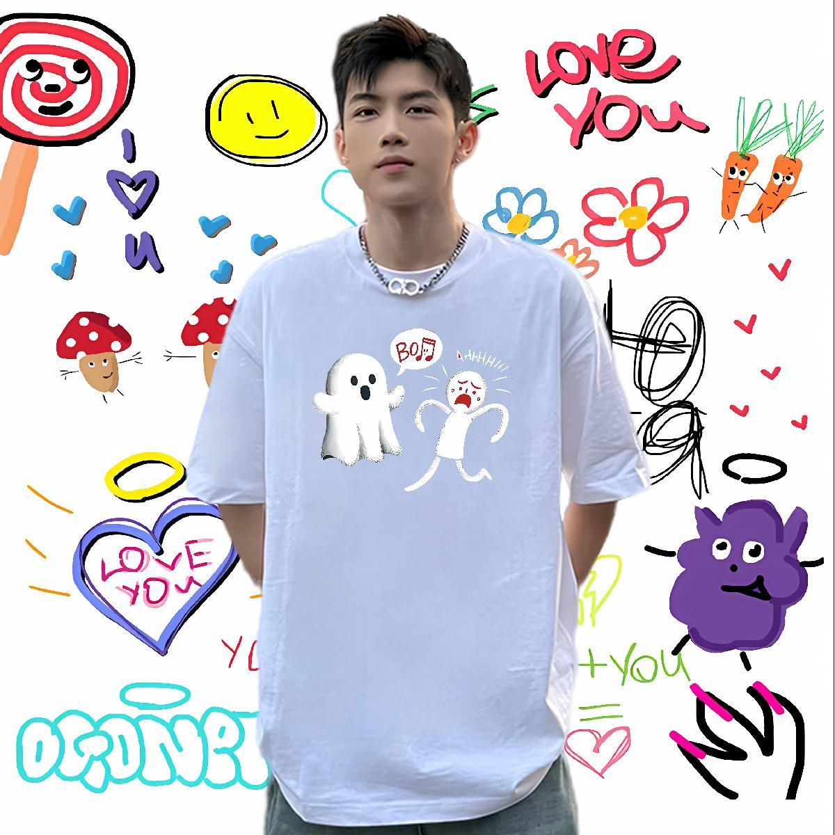Fashion Men Tops Tees halloween Daily Wear 230g Cotton Clothes Short Sleeve Soft Cool T-Shirts Custom Print Plus Size