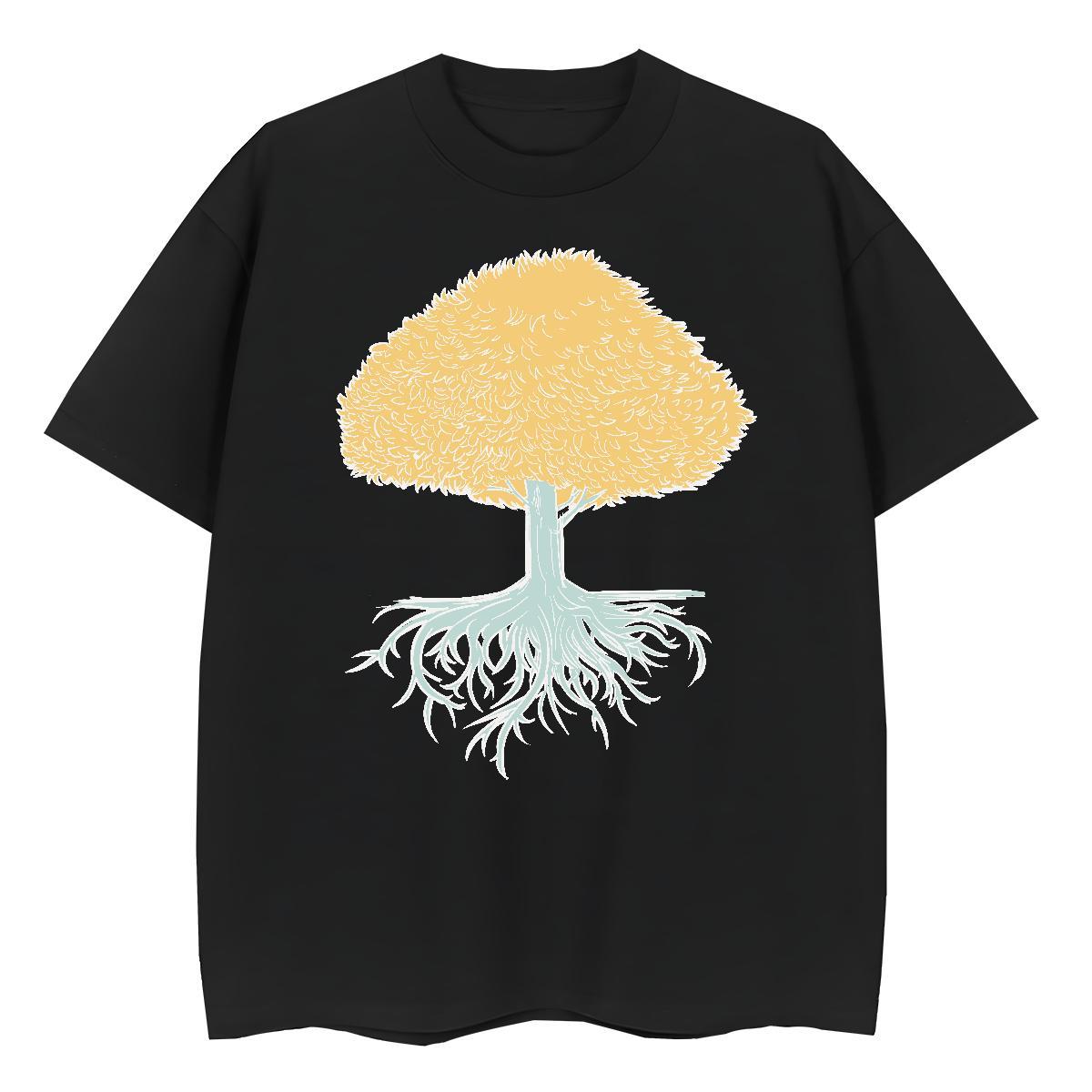 Fashion Casual Men Tops Tees tree Hip Hop 230g Cotton Wear Short Sleeve O-Neck Brand T-Shirts Custom Printed
