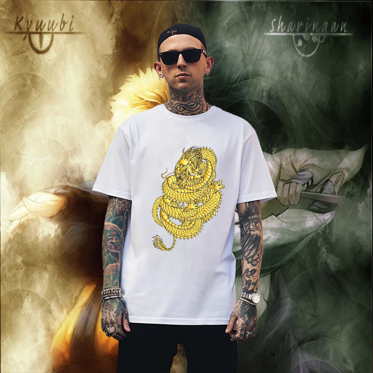 Soft dragon Mens T Shirts Daily Wear Tshirts 100% Cotton 230g Fashion Designer O Neck Short Sleeves Graphic Clothes