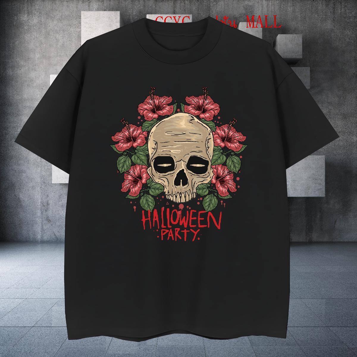 Loose Men T Shirts flower O-Neck Short Sleeve Street Casual Custom Print Plus Size 230g Pure Cotton Men Tshirts Factory Direct Tees