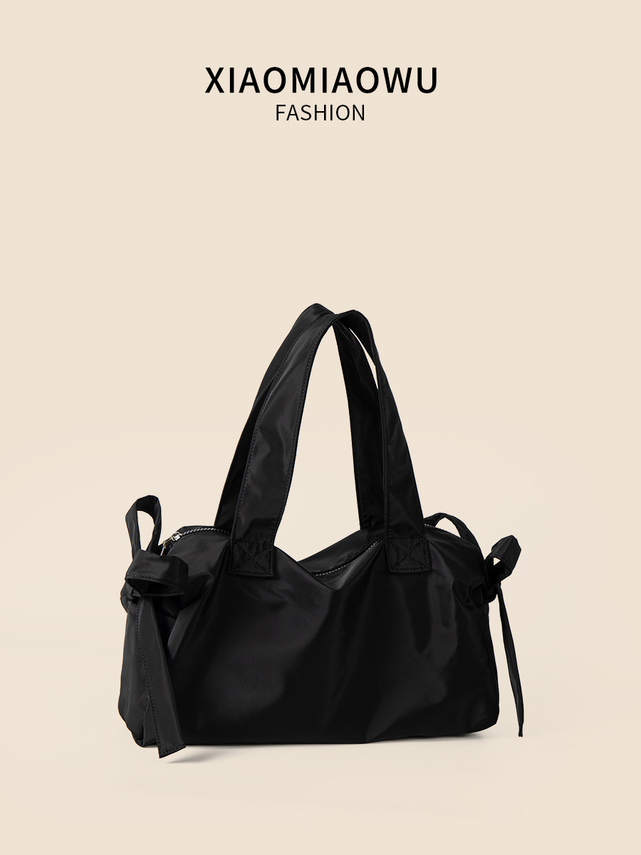 Summer commuting style armpit zipper nylon tote artistic lightweight casual shoulder bag large capacity women's simple