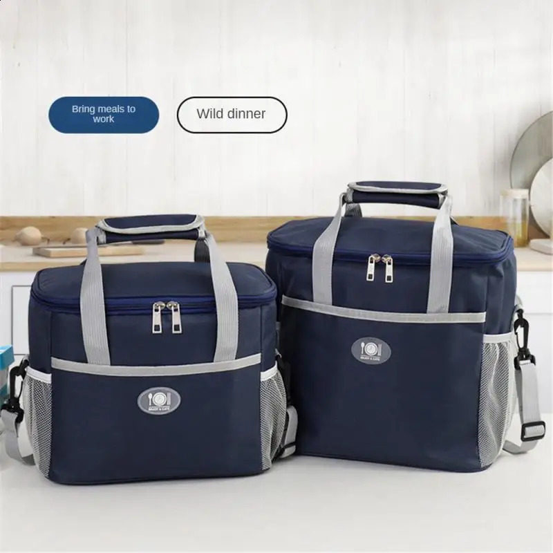 Outdoor Camping Picnic Bag Portable Lunch Bag Food Thermal Insulated Box Food Storage Bags Bento Pouch Dinner Container Handbag 240819
