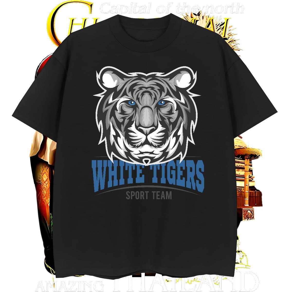 Wholesale T-Shirts tiger Crew Neck Sports Casual Oversized 230g Cotton Men Tshirts New Designer Polos