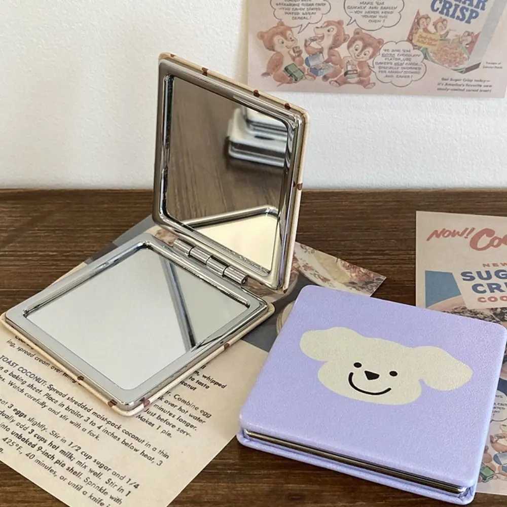 Cartoon Double-Sided Square Makeup Mirror Cute Little Bear Mini Cosmetics Mirror Portable Pocket Mirror Women Cosmetics Tools Y240819