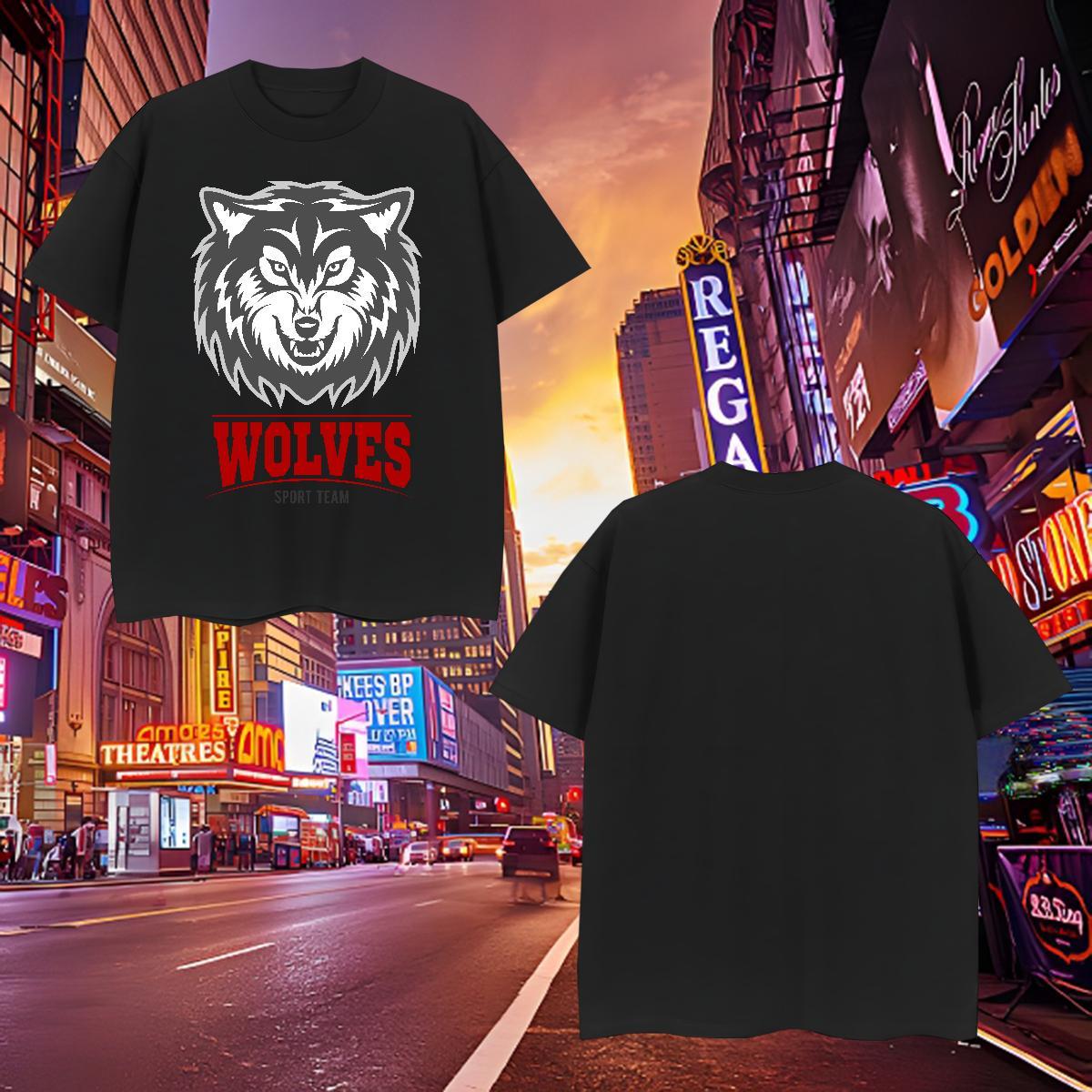 High Quality T Shirts Men wolf Breathable Street Wear Skull 230g Cotton Men Clothes T-Shirt DIY Customized Tee Shirt