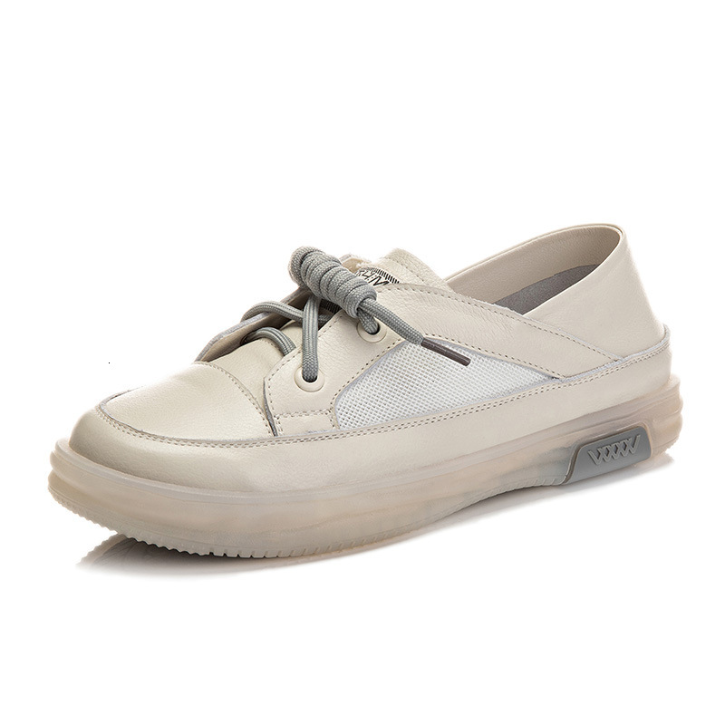 Ddmysports Top Layer Cowhide Small White In The Summer Of New Casual Mesh Style Two Single Women One Wearing Genuine Leather Shoes For OUTDOOR