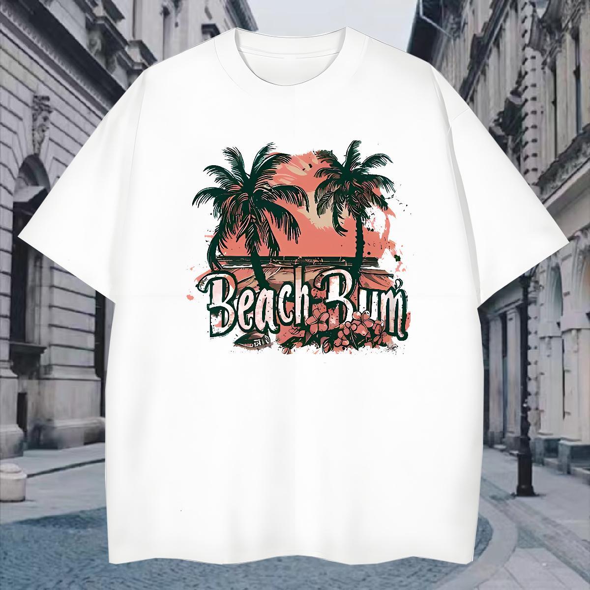T-Shirts 230g Cotton palm Hip Hop O-Neck Short Sleeve Customized Print Men Tshirts Classic Casual Soft Tops