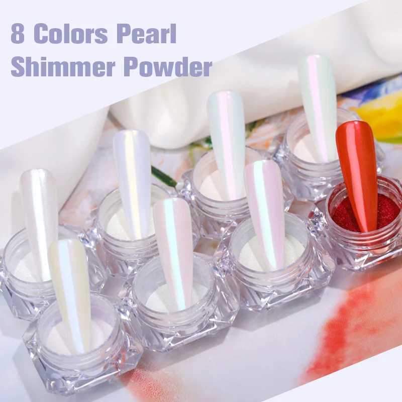 BORN PRETTY Mirror Glitter Nail Chrome Pigment Dust Power Pearl White Rubbing Powder Nail Glitter Nail Art Decorations ToolXJ240815