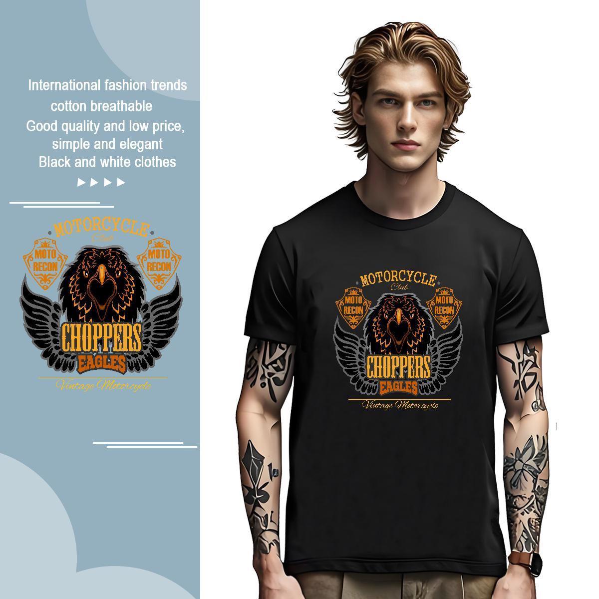 Brand T Shirts Men eagle Round Neck Short Sleeve Sport Custom Print Oversized 100% Cotton 230g Couples T Shirts 2024 New Tshirts