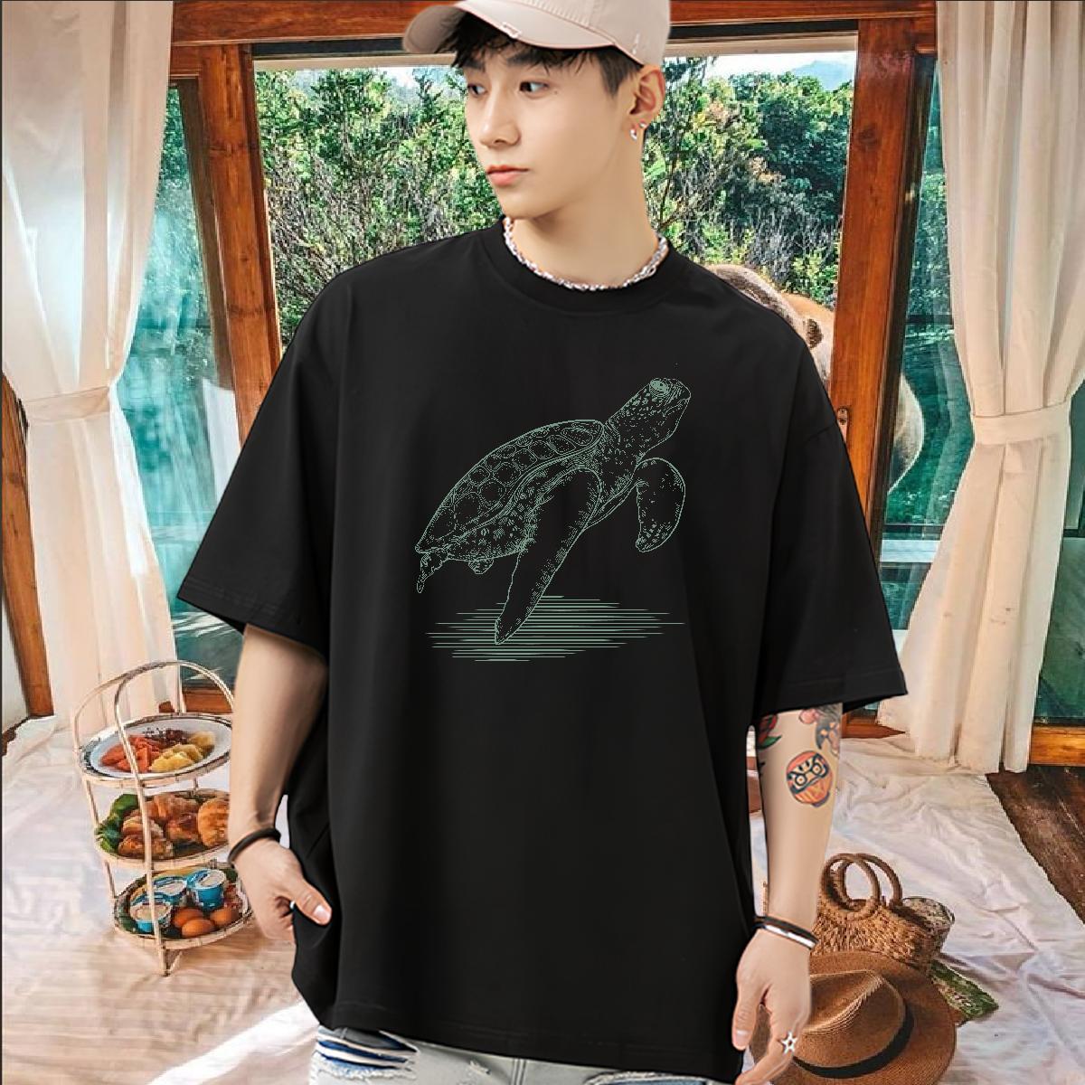 Factory Direct Tshirt for Man Woman tortoise Hip Hop Street 230g 100% Cotton Clothes O-Neck Short Sleeve High Quality Mens T Shirts Oversized 4XL