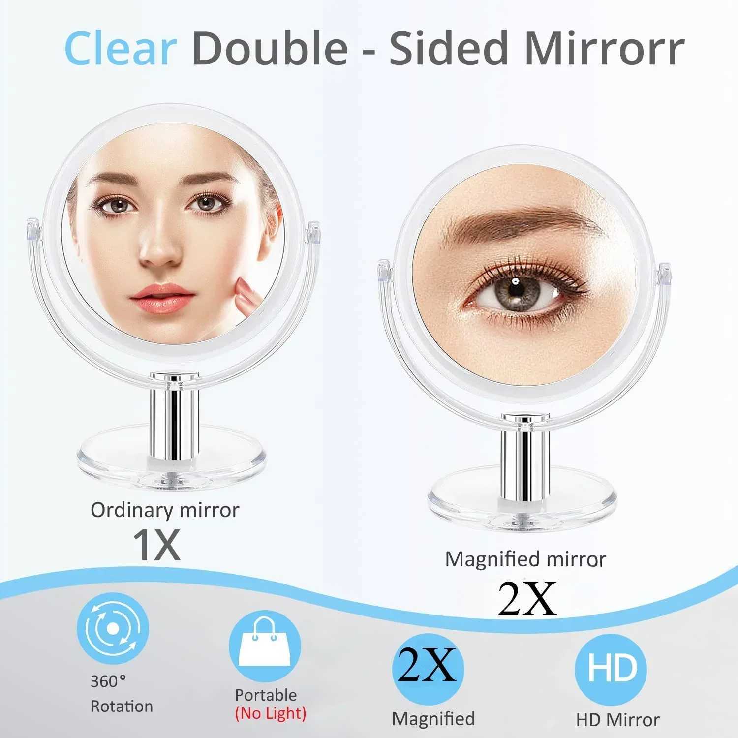Fabuday Magnifying Makeup Mirror Double Sided 1X 2X Magnification MirrorTransparentTable Top Vanity Mirror Y240819