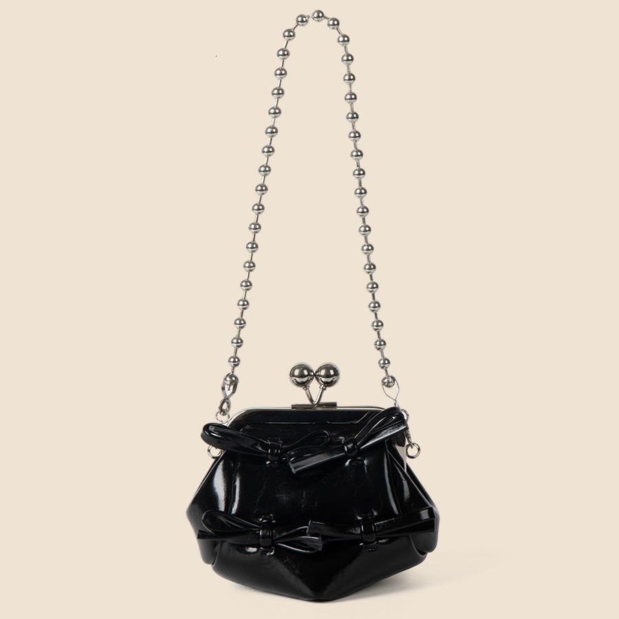 2024 Spring Bow Chain Clip for Women, Diagonal Cross Handheld, Personalized, Small Bag, Summer Women's Beaded Bag