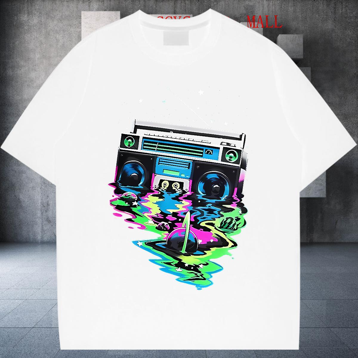 Classic Tshirts Hip Hop 100% Cotton 230g Skull Breathable Crew Neck radio T shirt Customized Tops